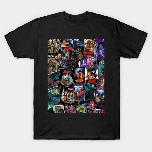 Horror Movie poster Collage T-Shirt by efanmr